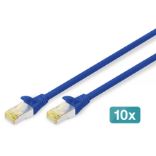 Digitus S/FTP CAT6a Patch kábel 5m - Kék (10db / csomag) kábel és adapter