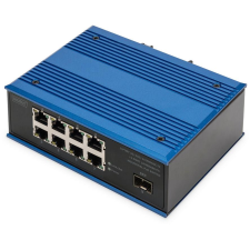 Digitus Switch Ind. 8-Port  Gigabit 30W PoE Unmanaged blau (DN-651137) hub és switch