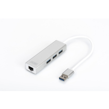 Digitus USB 3.0, 3-ports HUB &amp; Gigabit LAN adapter hub és switch