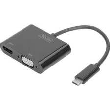 Digitus USB / HDMI / VGA Átalakító [1x USB-C™ dugó - 1x HDMI alj, VGA alj] Fekete kábel és adapter