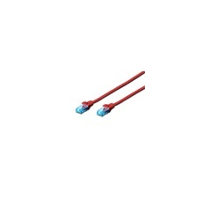 Digitus UTP CAT5e patch kábel 0,5 m (piros) kábel és adapter
