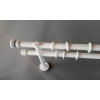 Dijon fehér színű 2 rudas fém karnis szett - 19 mm (csöndesgyűrűs) - 200 cm