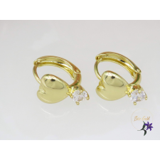  Diké antiallergén kis szives karika fülbevaló pici kővel-14K fülbevaló