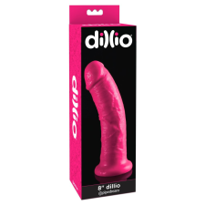 Dillio 8 - tapadótalpas, élethű dildó (20cm) - pink műpénisz, dildó