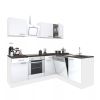 Dinewell Yorki 220 sarok konyhablokk fehér korpusz,selyemfényű fehér fronttal alsó sütős elemmel