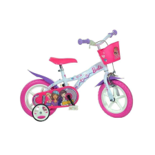 Dino Barbie rózsaszín-fehér kerékpár 12-es méretben gyermek kerékpár