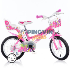 Dino Bikes Flappy rózsaszín-fehér kerékpár 14-es méretben gyermek kerékpár