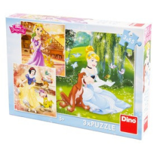 Dino Disney hercegnők tánc 3 x 55 darabos puzzle puzzle, kirakós