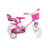 Dino Hello Kitty rózsaszín-fehér kerékpár 12-es méretben
