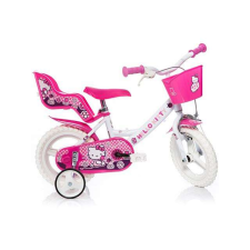 Dino Hello Kitty rózsaszín-fehér kerékpár 12-es méretben gyermek kerékpár