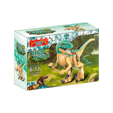 Dino World dinoszaurusz építőjáték - Barna velociraptor barkácsolás, építés