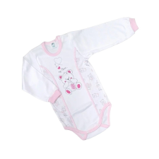 DinoDini Hosszú Ujjú Body - Fehér/Rózsaszín Macis - 86 kombidressz, body