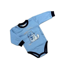 DinoDini Mrofi Hosszú Ujjú Body - Kék Cicás - 68 kombidressz, body