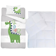  Dinós ovis bambuszos ágynemű szett (szürke csíkos) lakástextília