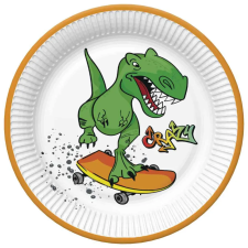 Dinoszaurusz Crazy papírtányér 8 db-os 18 cm party kellék