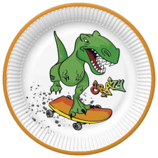 Dinoszaurusz Crazy papírtányér 8 db-os 22,7 cm party kellék