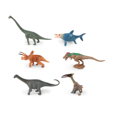 Dinoszaurusz figurák műanyag dobozban, 6 db játékfigura