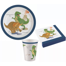Dinoszaurusz Happy party szett 36 db-os 23 cm-es tányérral party kellék