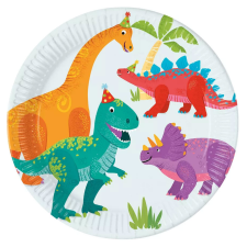 Dinoszaurusz Party papírtányér 8 db-os 23 cm FSC party kellék