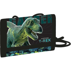  Dinoszaurusz pénztárca, 10x14cm, T-REX, zöld-fekete