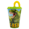  Dinoszaurusz T-Rex szívószálas pohár, műanyag 430 ml