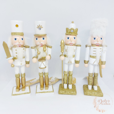 Diótörő figura - arany-fehér - 18 cm dekorációs kellék