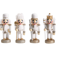  Diótörő figura fa fehér-arany M9cm dekorációs kellék