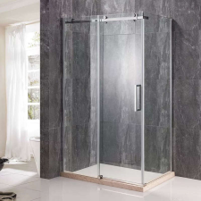 Diplon 120x80 cm fényűző tolóajtós aszimmetrikus zuhanykabin, 8mm edzett áttetsző üveggel, 195 cm... kád, zuhanykabin