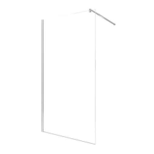 Diplon Walk-in 100 cm széles zuhanyfal króm kerettel, 8 mm edzett áttetsző üveggel, 195 cm magas kád, zuhanykabin