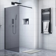 Diplon Walk-in zuhanykabin matt fekete kerettel, 80*195, BP6612-80 kád, zuhanykabin
