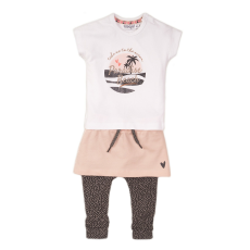 DIRKJE szett 3 részes szoknyával 68 fehér + Smokey Pink + Smokey Grey + aop