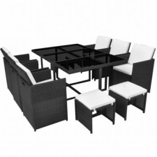 Discontmania VID 10 személyes MODERN 27 RÉSZES POLYRATTAN ÉTKEZŐGARNITÚRA 268427 kerti bútor