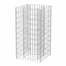 Discontmania VID Acél gabion virágtartó 50 x 50 x 100 cm ezüst kerti dekoráció