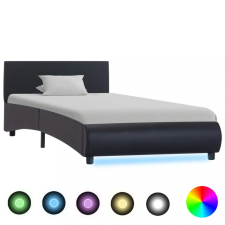 Discontmania VID fekete LED-es műbőr ágykeret 100x200 cm ágy és ágykellék