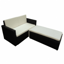 Discontmania VID Polyrattan kerti relax bútorgarnitúra fekete színben 694497 kerti bútor