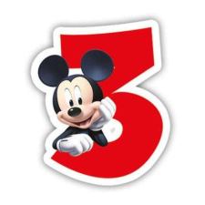 Disney Disney Mickey tortagyertya, számgyertya 3 éves party kellék