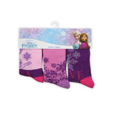 Disney Gyerek pamut bokazokni - 3 pár - Jégvarázs - lila - 31-34 gyerek zokni