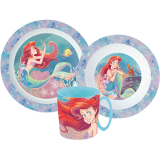Disney Hercegnők Ariel étkészlet, micro műanyag szett bögrével 350 ml babaétkészlet