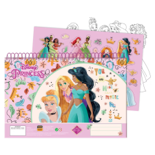 Disney Hercegnők Dreams A/4 spirál vázlatfüzet 40 lapos matricával füzet