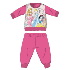 Disney Hercegnők téli pamut baba pizsama - interlock pizsama - pink - 86 gyerek hálóing, pizsama
