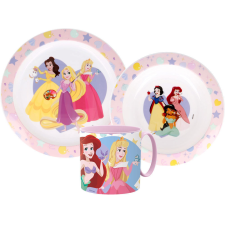 Disney Hercegnők True étkészlet, micro műanyag szett bögrével 265 ml babaétkészlet