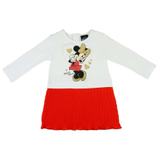 Disney hosszú ujjú Kislány ruha - Minnie Mouse #fehér-piros - 74-es méret