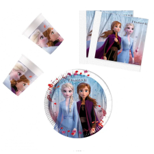 Disney Jégvarázs Disney Frozen Leaf, Jégvarázs party szett 36 db-os 20 cm-es tányérral party kellék
