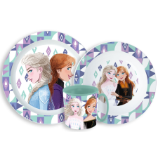 Disney Jégvarázs Ice Magic étkészlet, micro műanyag szett bögrével 350 ml babaétkészlet