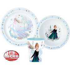 Disney Jégvarázs Karácsonyi étkészlet, micro műanyag szett, pohárral 260 ml babaétkészlet