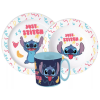 Disney Lilo és Stitch étkészlet, micro műanyag szett 390 ml-es bögrével