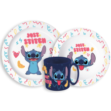  Disney Lilo és Stitch Palms étkészlet, micro műanyag szett bögrével 265 ml party kellék