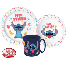 Disney Lilo és Stitch Palms étkészlet, micro műanyag szett bögrével 350 ml babaétkészlet