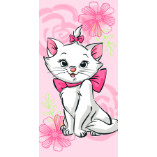 Disney Marie cica Pink Flower fürdőlepedő, strand törölköző 70*140cm lakástextília