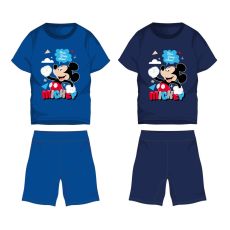  Disney Mickey egér pamut nyári együttes - póló-rövidnadrág szett - középkék - 122